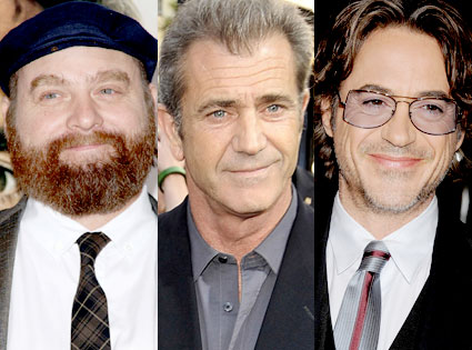Zach Galifianakis, Mel Gibson, Robert Downey Jr. Zach Galifianakis, Mel Gibson, Robert Downey Jr.